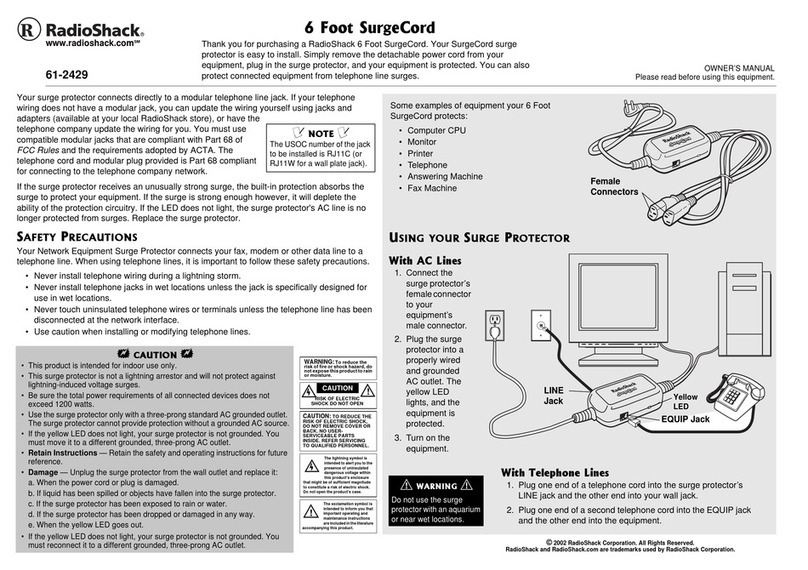 Radio Shack 61-2429 User manual