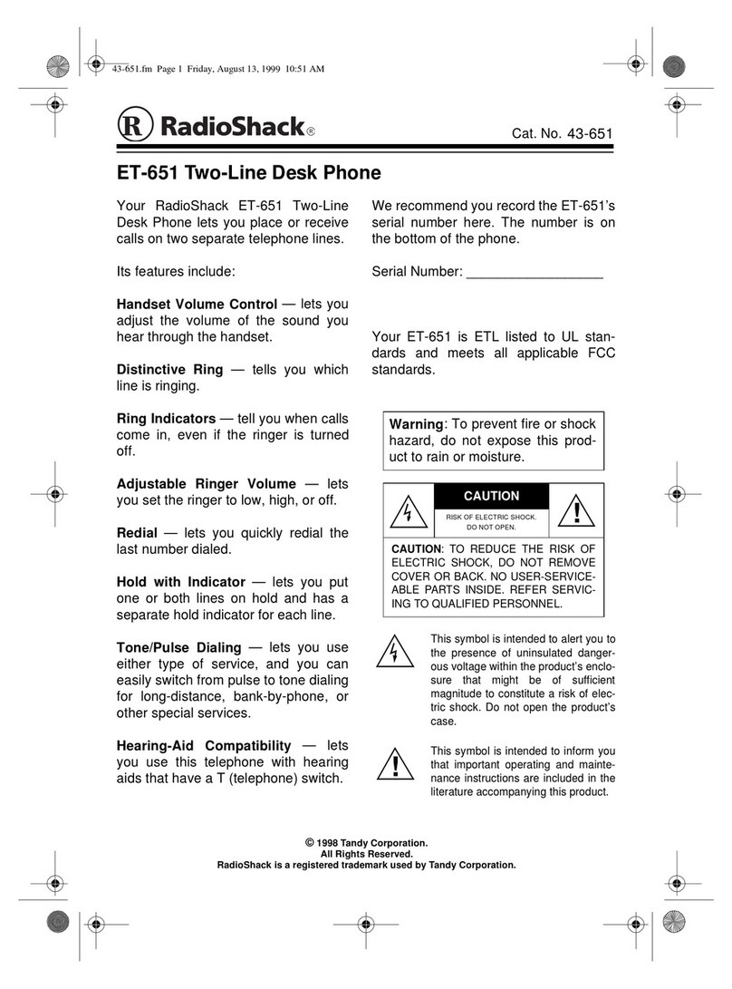 Radio Shack ET-651 User manual