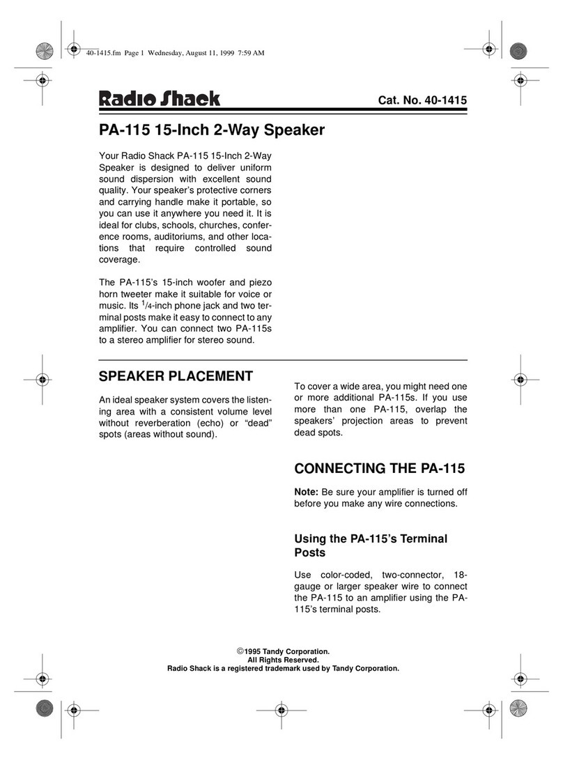 Radio Shack PA-115 user manual