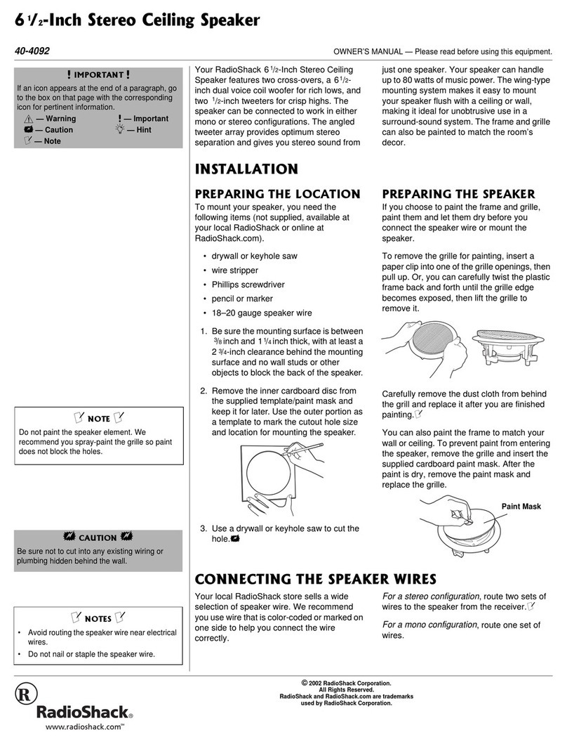 Radio Shack 40-4092 owner's manual