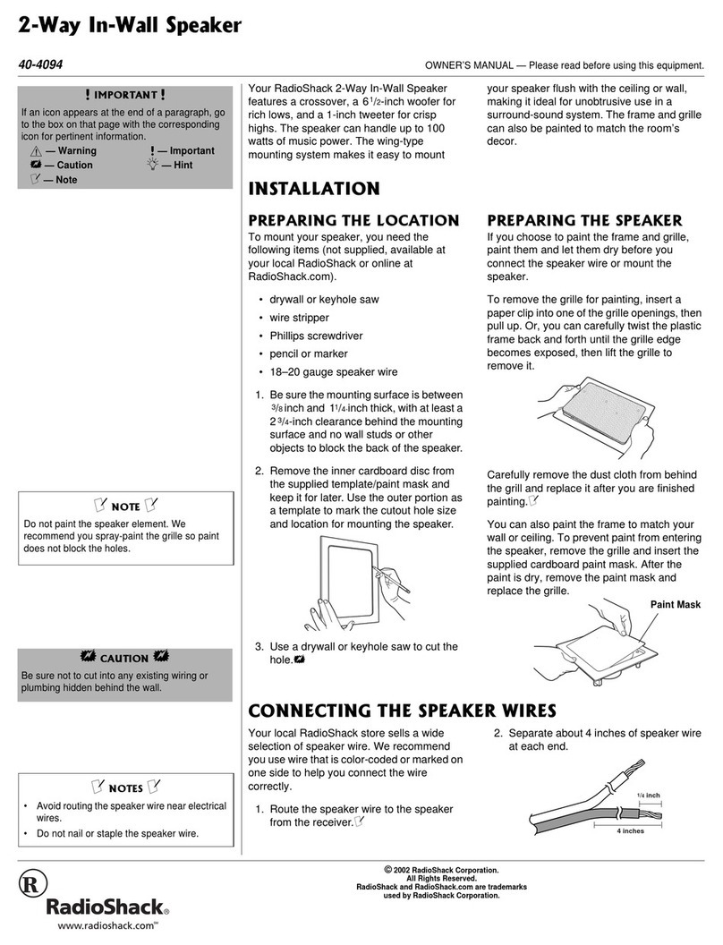 Radio Shack 40-4094 owner's manual
