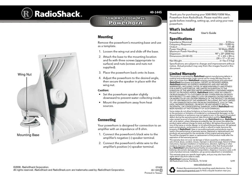 Radio Shack 40-1445 user guide
