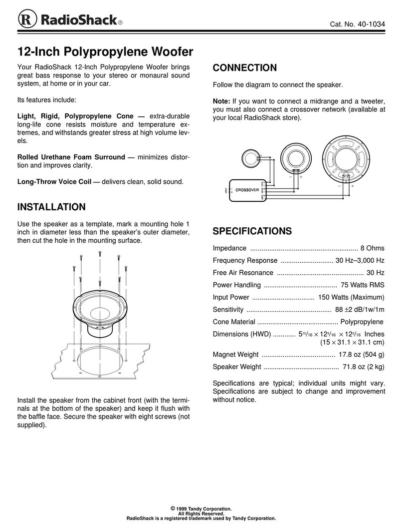 Radio Shack 40-1034 user manual