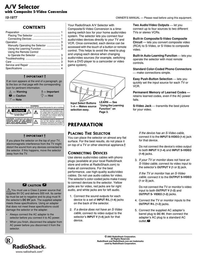Radio Shack 15-1977 User manual Radio Shack 15-1977 User manual