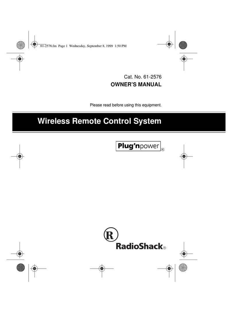 Radio Shack Wireless Remote Control System owner's manual