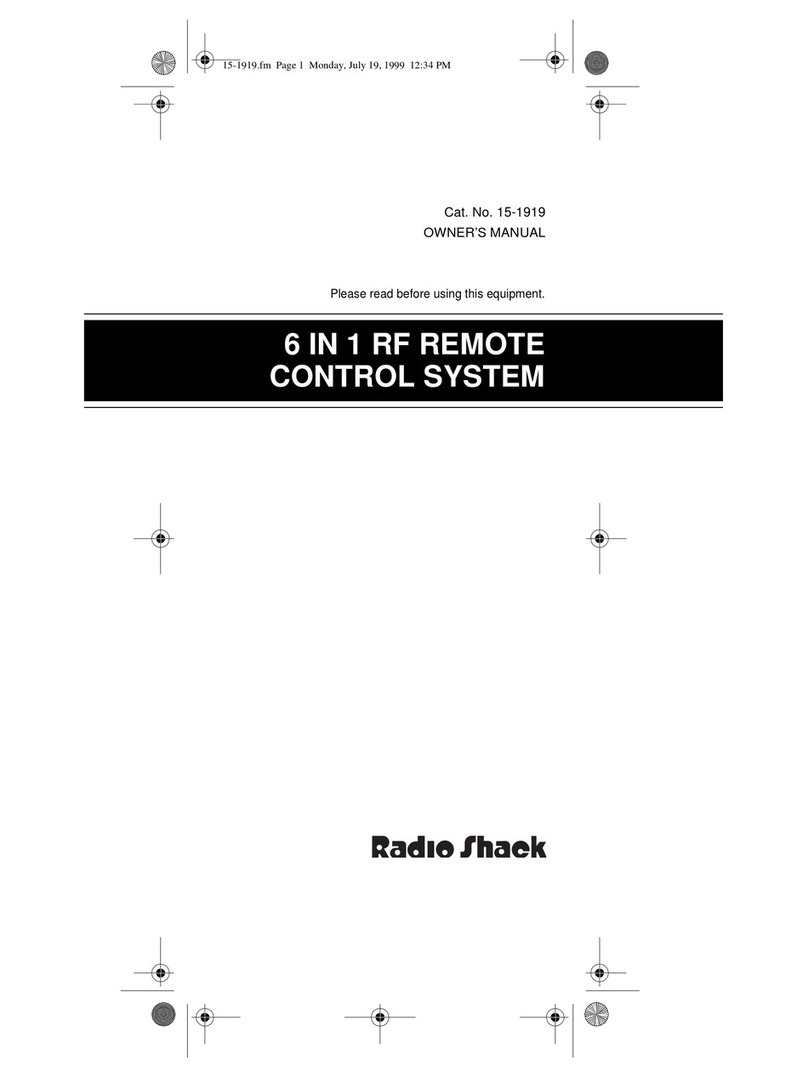 Radio Shack 6 IN 1 RF REMOTE CONTROL SYSTEM User manual Radio Shack 6 IN 1 RF REMOTE CONTROL SYSTEM User manual