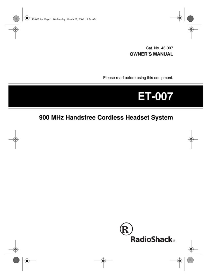 Radio Shack ET-007 owner's manual