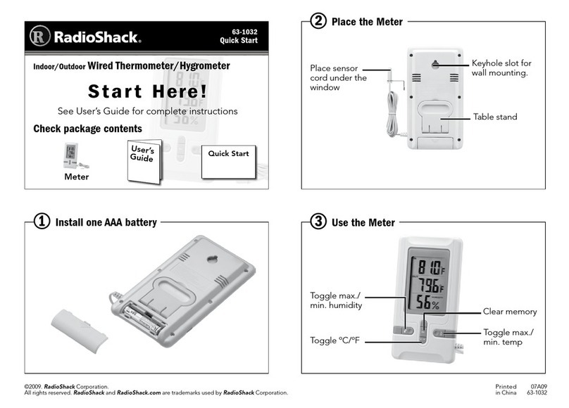 Radio Shack 63-1032 quick start