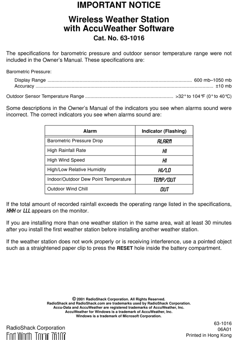 Radio Shack 63-1016 Important notice