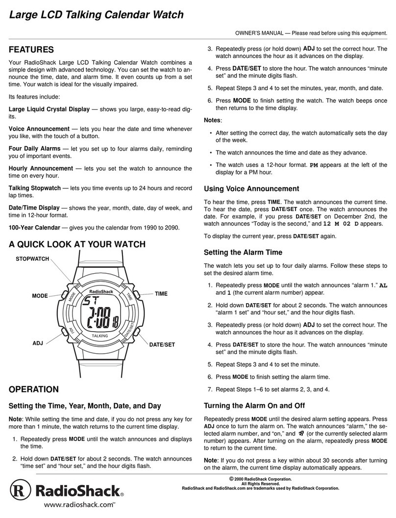 Radio Shack 63-5103 owner's manual