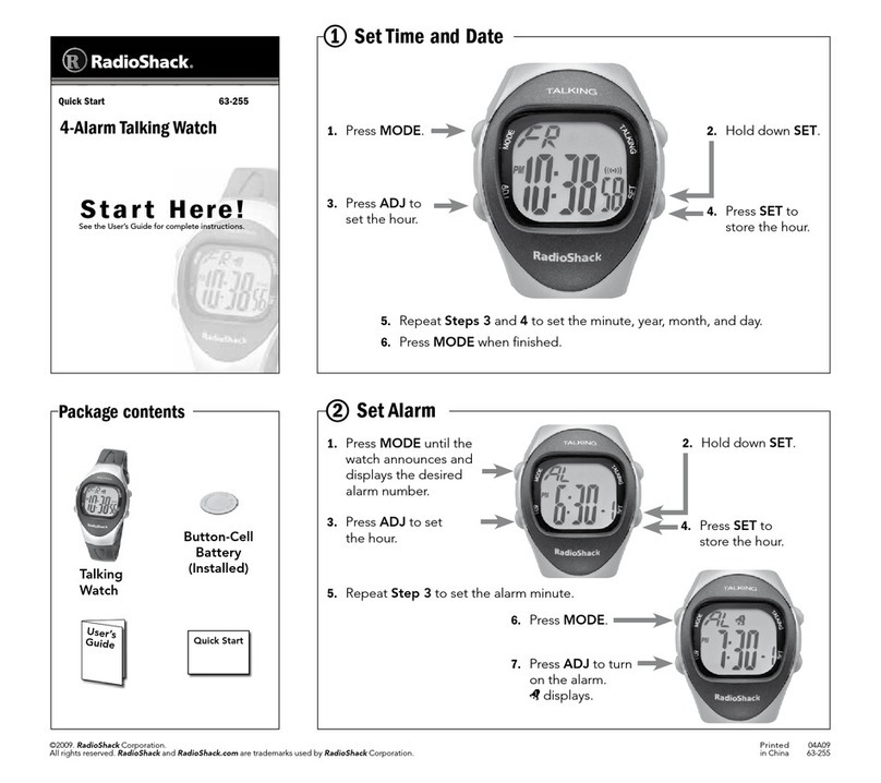 Radio Shack 63-255 quick start guide