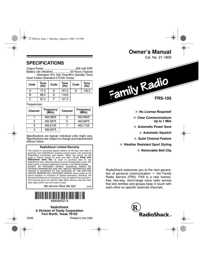 Radio Shack 21-1805 User manual