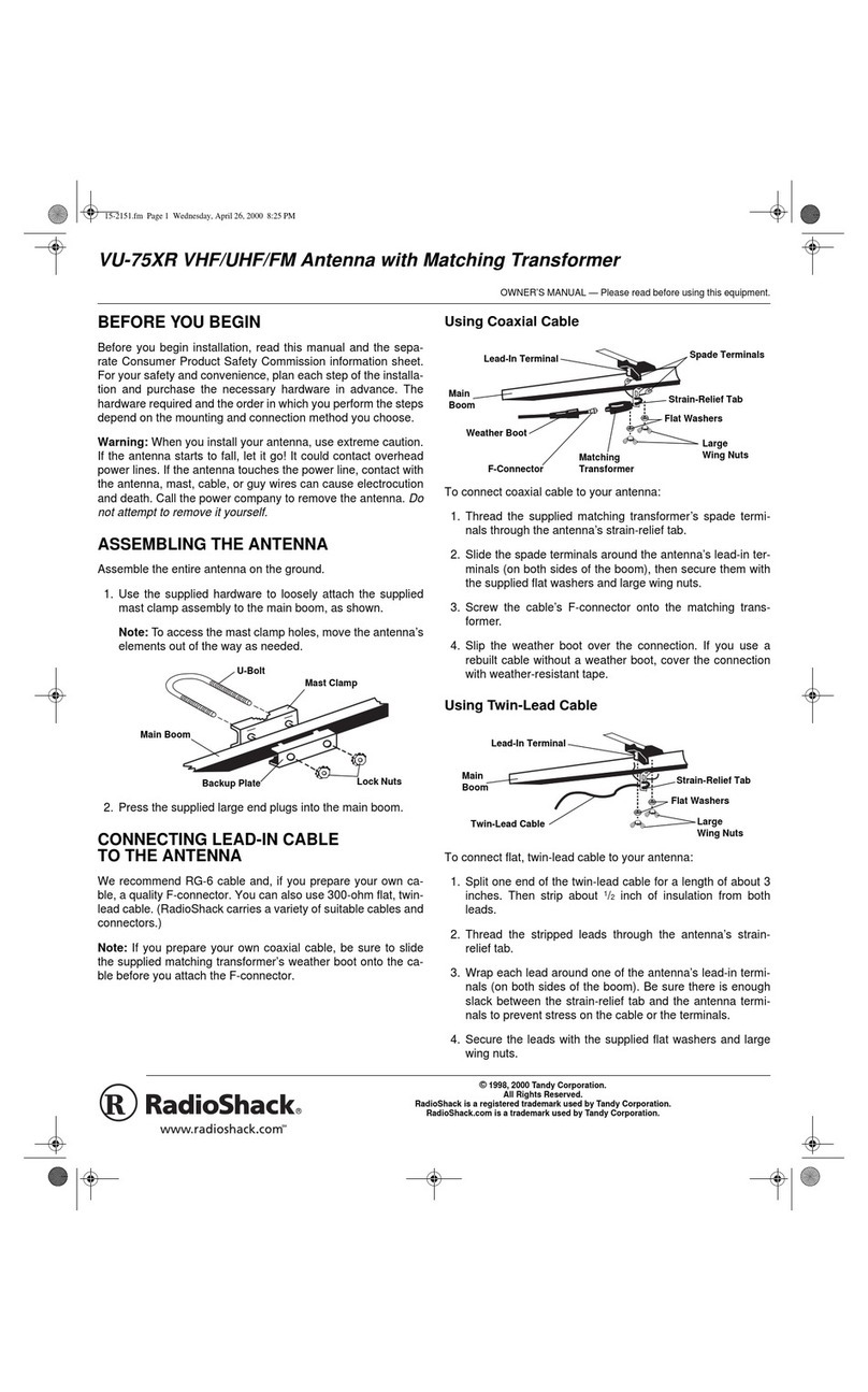 Radio Shack VU-75XR User manual Radio Shack VU-75XR User manual