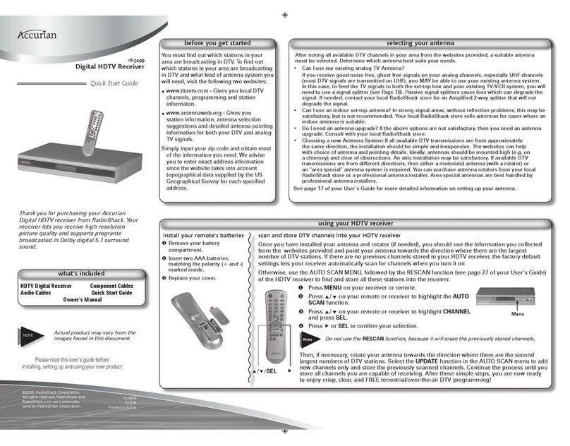 Accurian 16-3499 quick start guide
