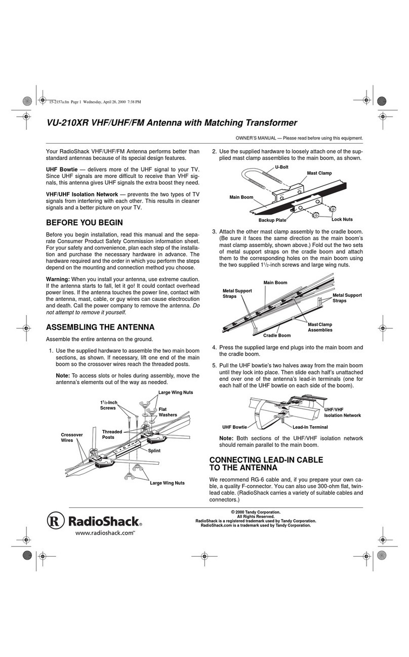 Radio Shack VU-210XR User manual