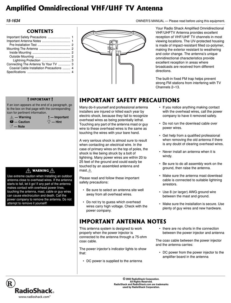Radio Shack 15-1634 owner's manual