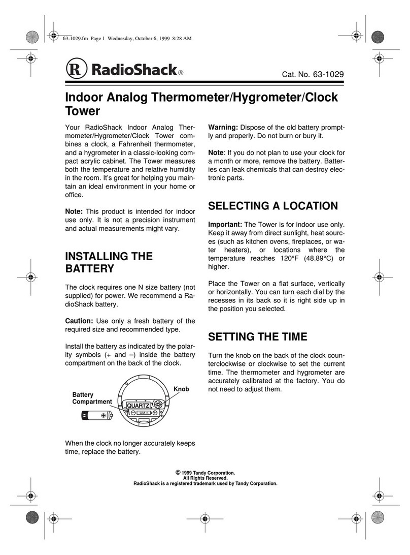 Radio Shack 63-1029 user manual
