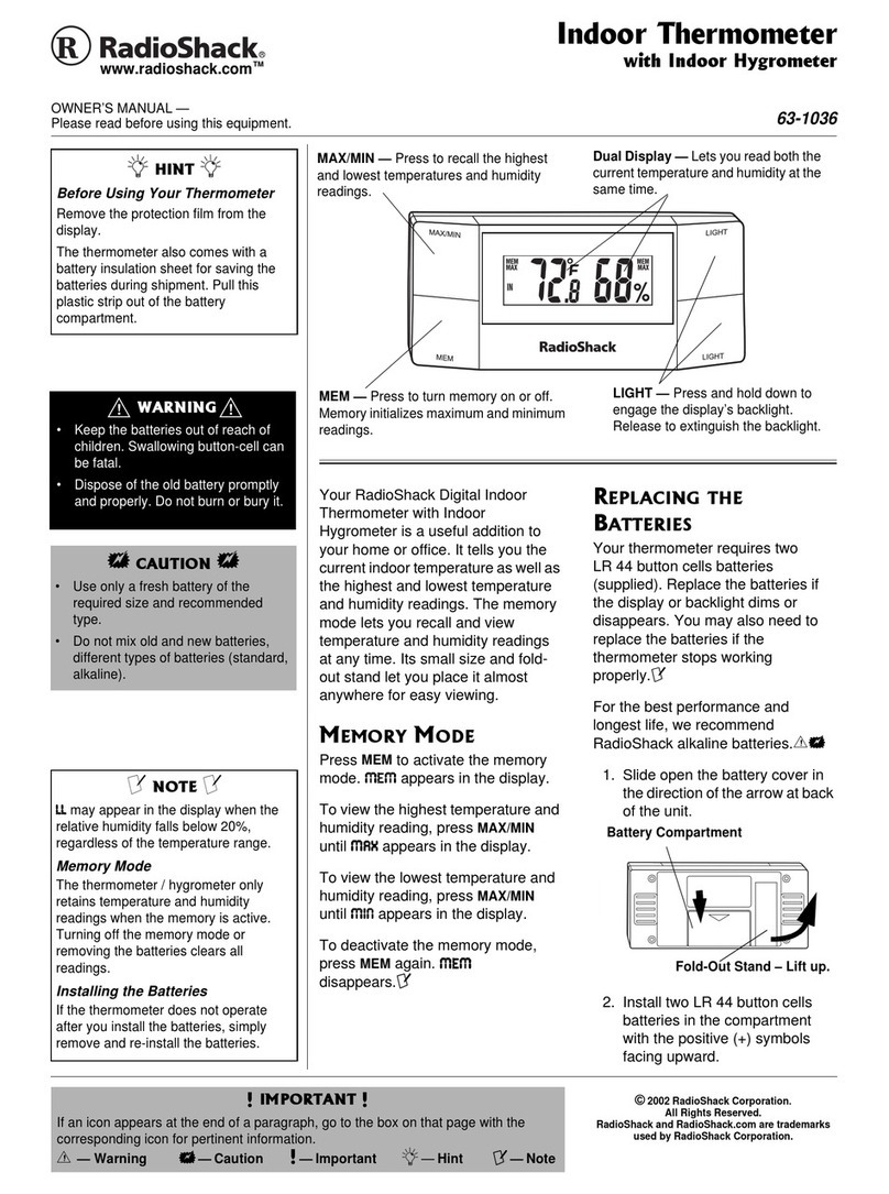 Radio Shack 63-1036 User manual