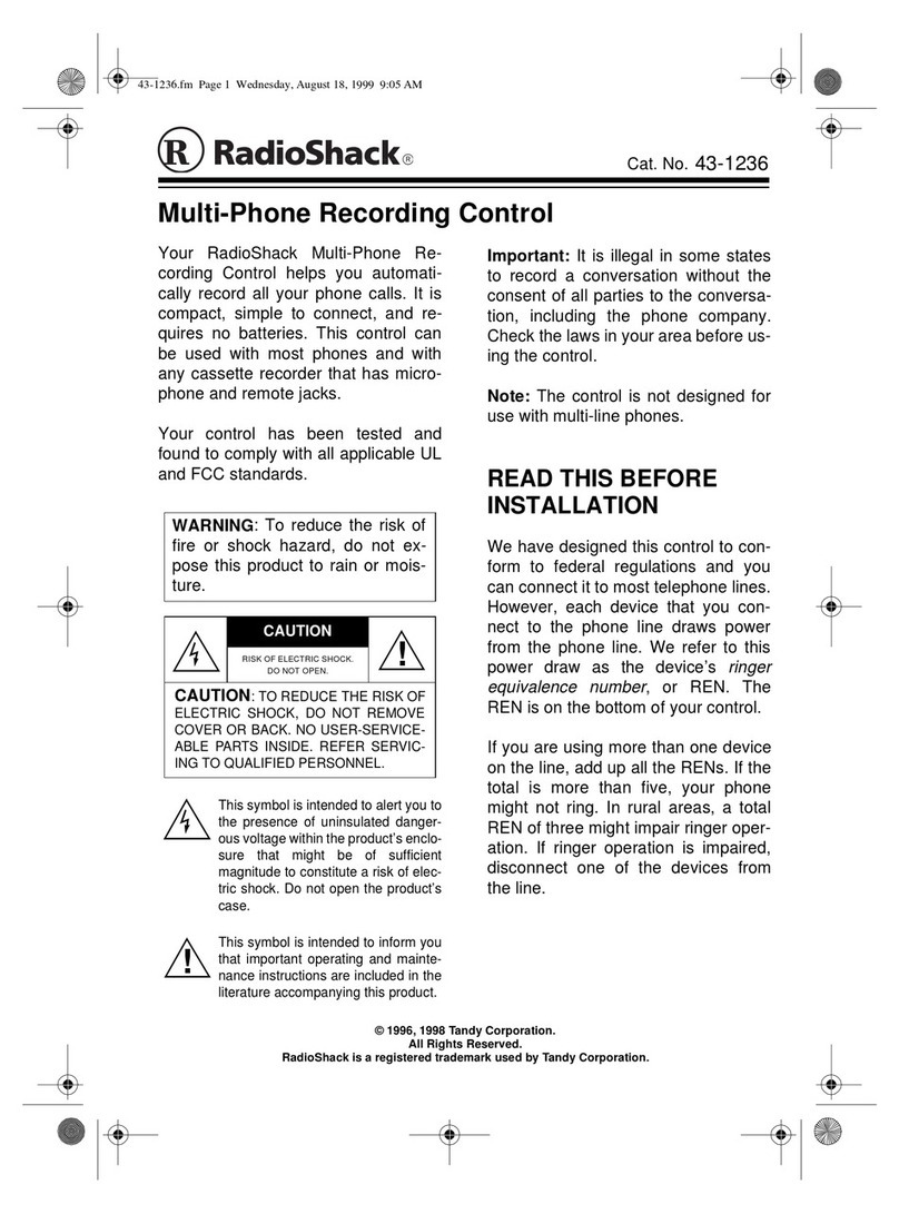 Radio Shack 43-1236 User manual