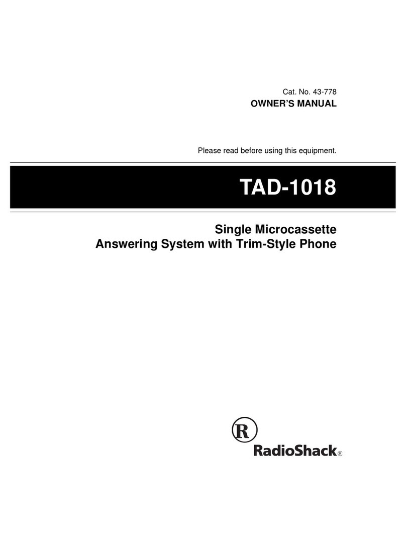 Radio Shack TAD-1018 User manual Radio Shack TAD-1018 User manual