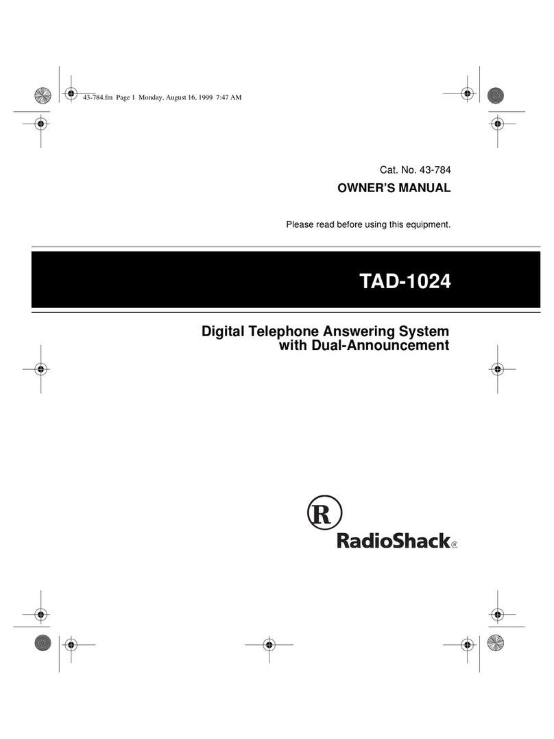 Radio Shack TAD-1024 owner's manual