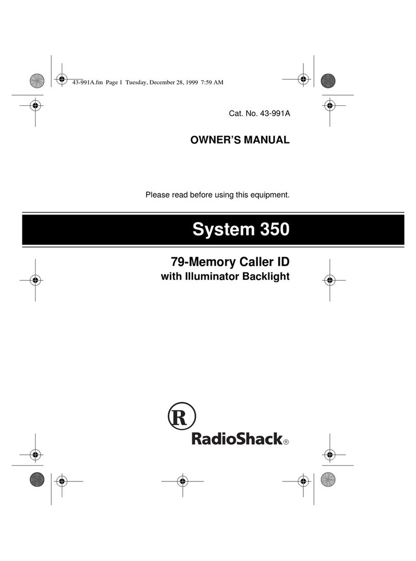 Radio Shack Caller ID System 350 User manual