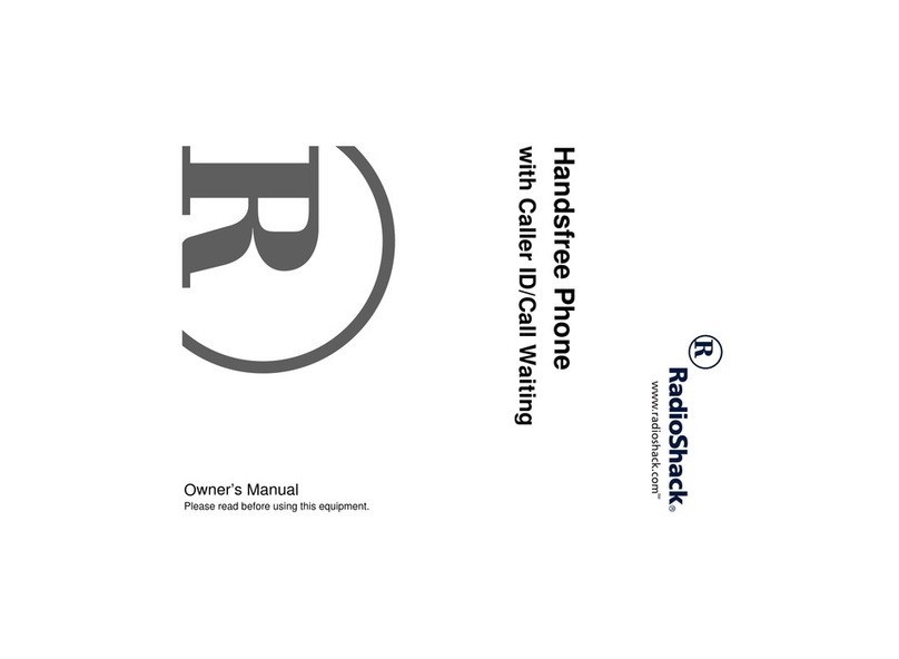 Radio Shack HandsfreePhone withCallerID/CallWaiting owner's manual