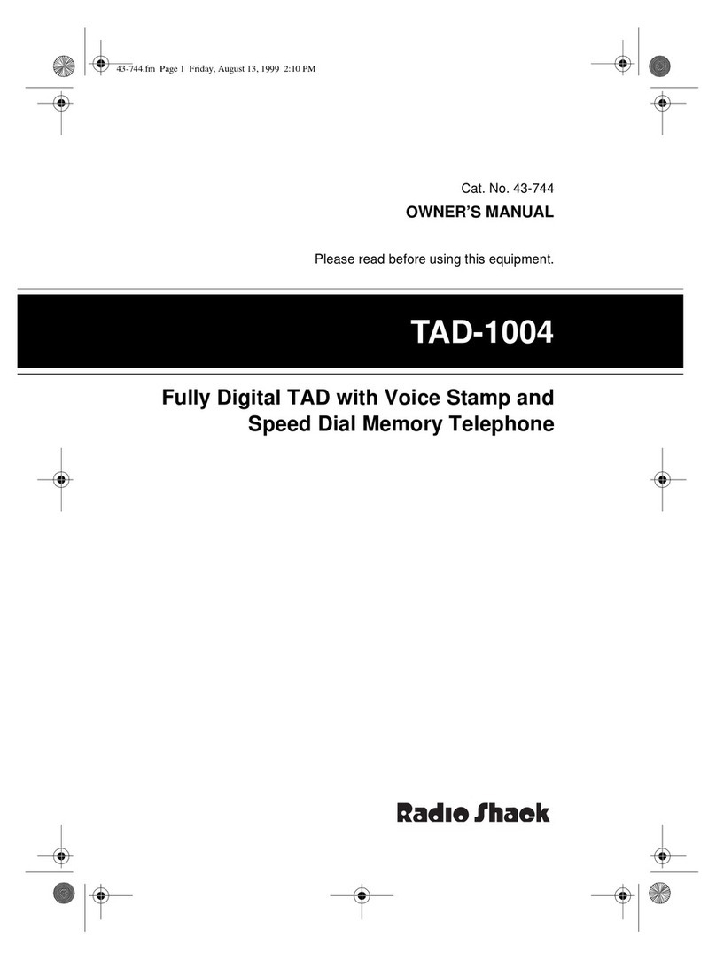Radio Shack TAD-1004 User manual