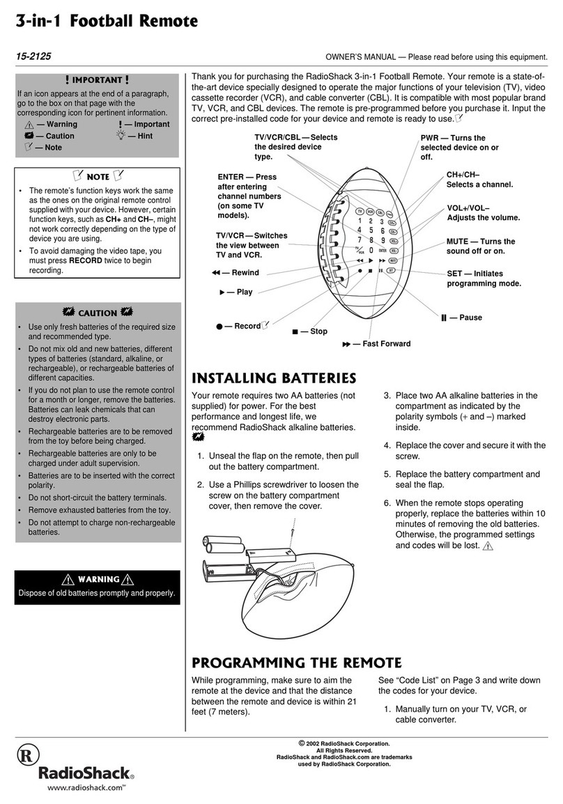 Radio Shack 15-2125 User manual Radio Shack 15-2125 User manual