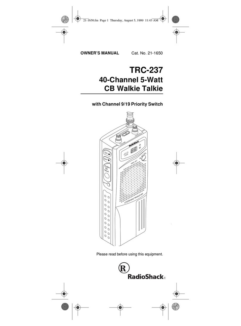 Radio Shack TRC-237 User manual Radio Shack TRC-237 User manual