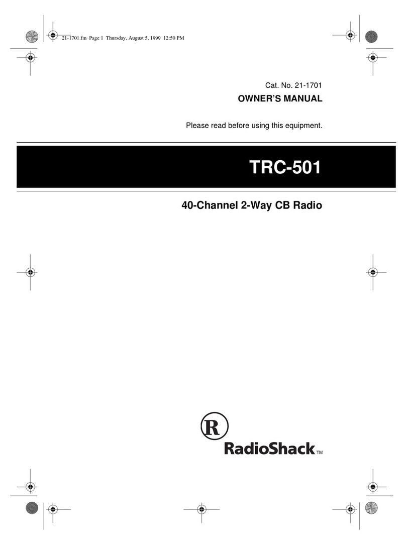Radio Shack 40-CHANNEL 2-WAY CB RADIO TRC-501 User manual Radio Shack 40-CHANNEL 2-WAY CB RADIO TRC-501 User manual