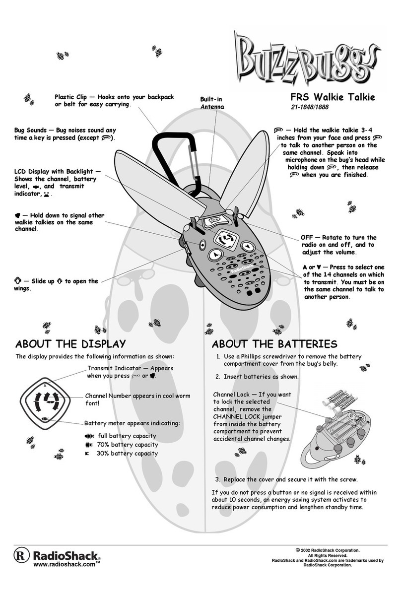 Radio Shack BUZZBUGGS 21-1848 User manual