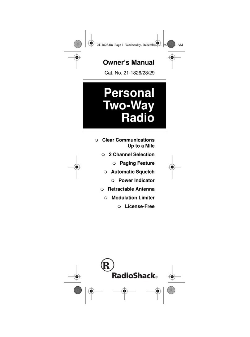 Radio Shack 21-1826 owner's manual