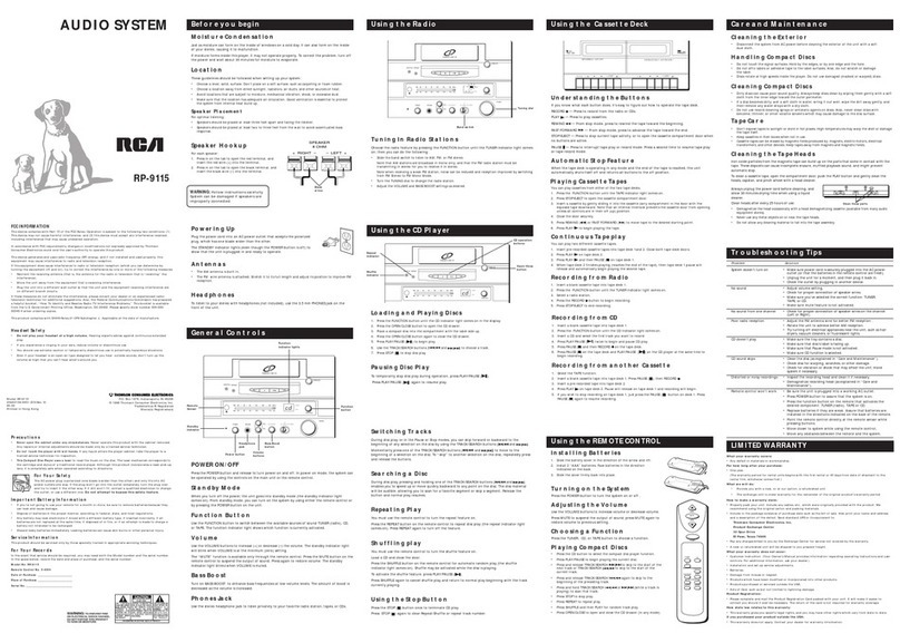 RCA RP-9115A User manual RCA RP-9115A User manual