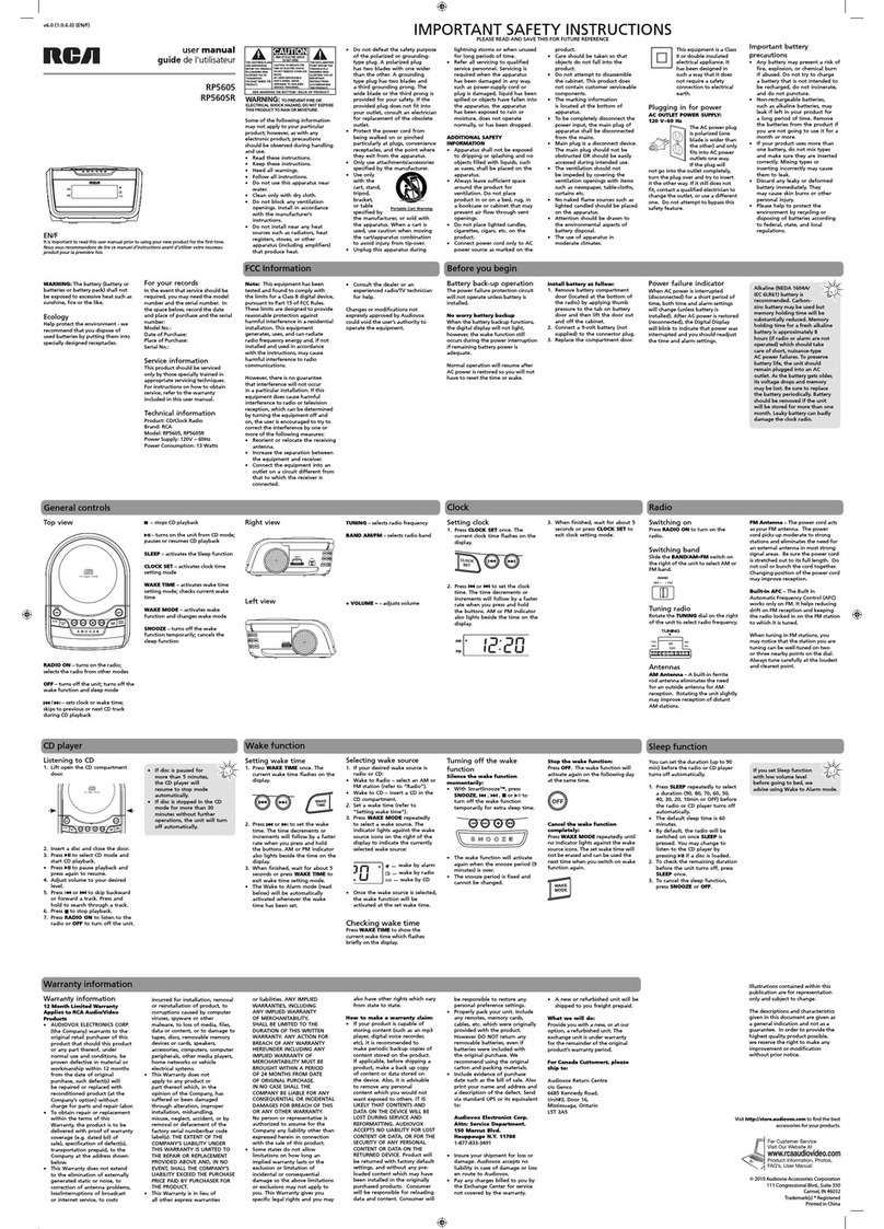 RCA RP5605R User manual
