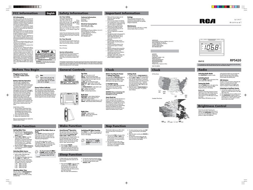 RCA RP5420 User manual