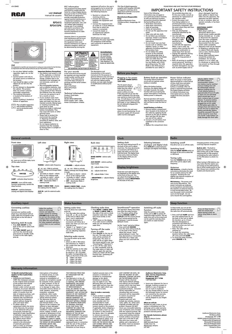 RCA RP5415 User manual