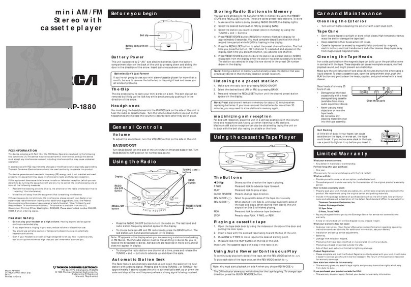 RCA RP-1880 user guide