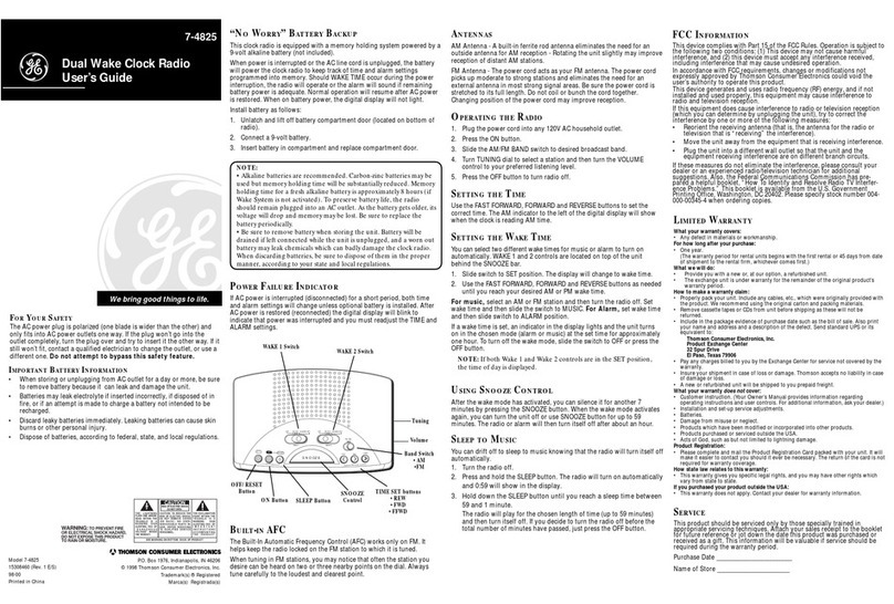 GE 7-4825 User manual