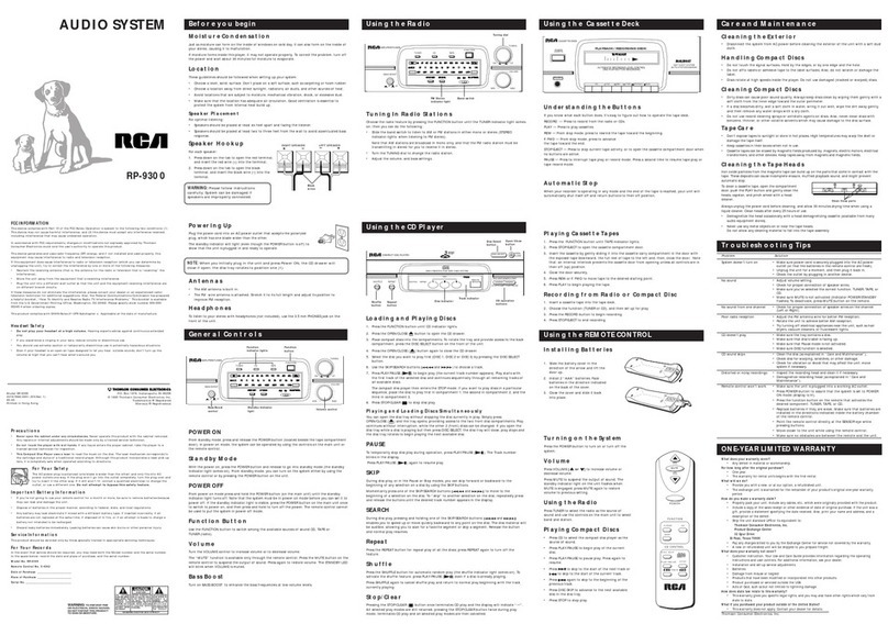 RCA RP-9300 User manual