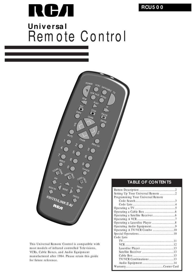 RCA RCU500 User manual
