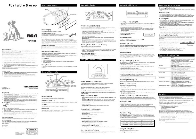 RCA RP-7900A User manual