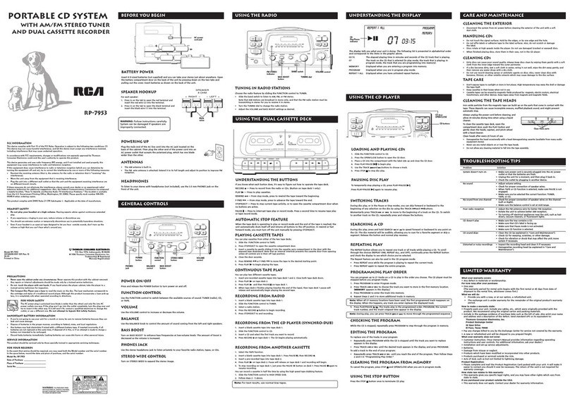 RCA RP-7953 User manual RCA RP-7953 User manual