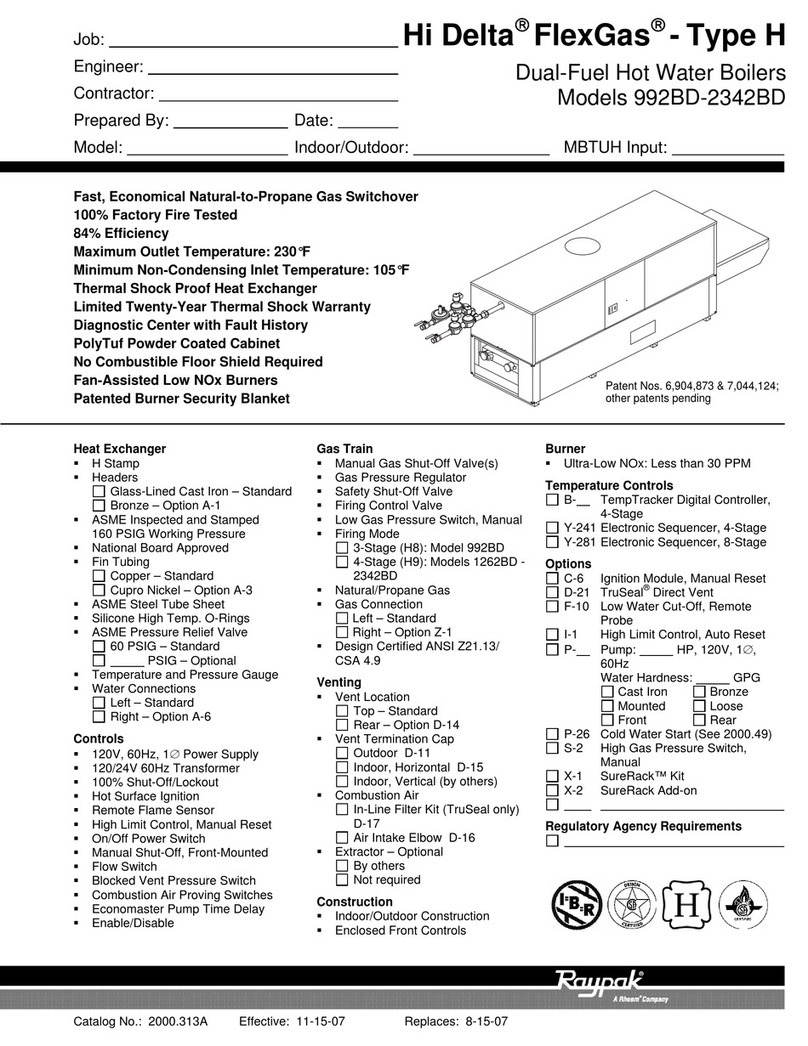 Raypak Hi Delta FlexGas 992BD User manual