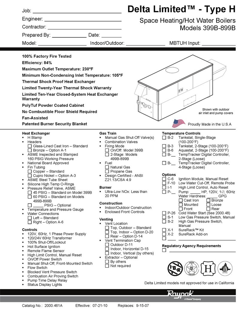 Raypak DEL TA LIMITED 399B User manual Raypak DEL TA LIMITED 399B User manual