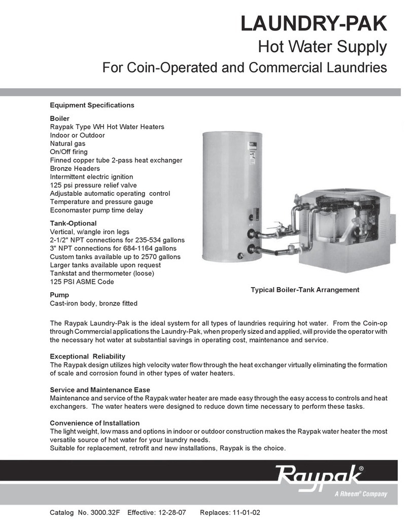 Raypak Hot Water Supply LAUNDRY-PAK User manual Raypak Hot Water Supply LAUNDRY-PAK User manual