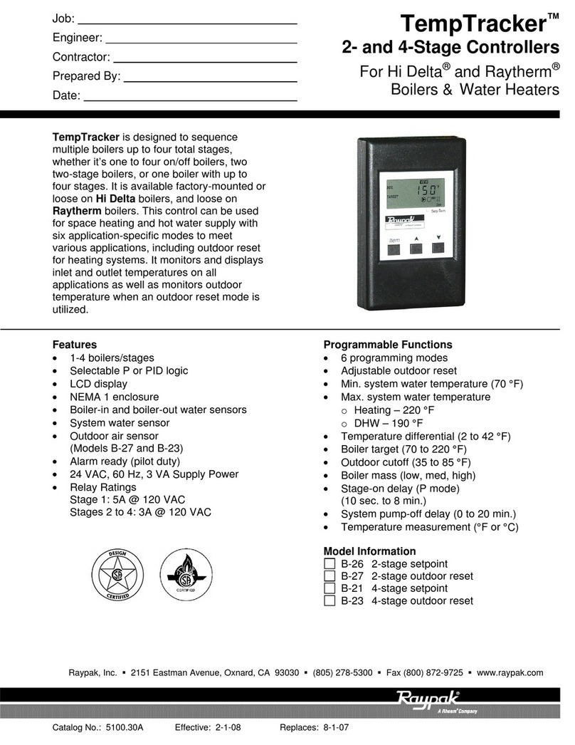 Raypak TempTracker B-21 User manual
