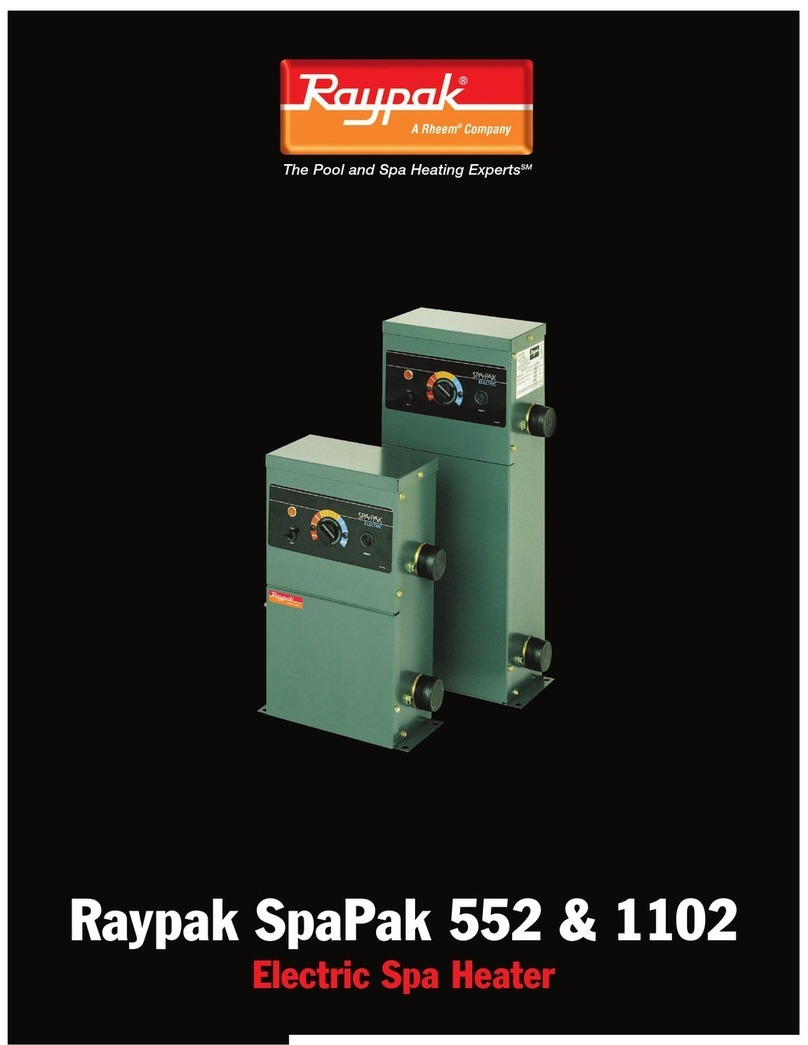 Raypak SpaPak 552 & 1102 Instruction manual Raypak SpaPak 552 & 1102 Instruction manual