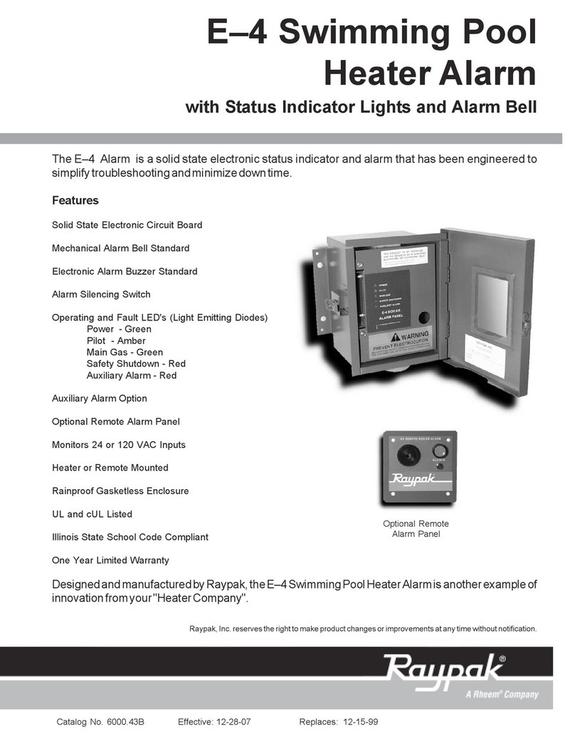 Raypak E-4 Specification sheet