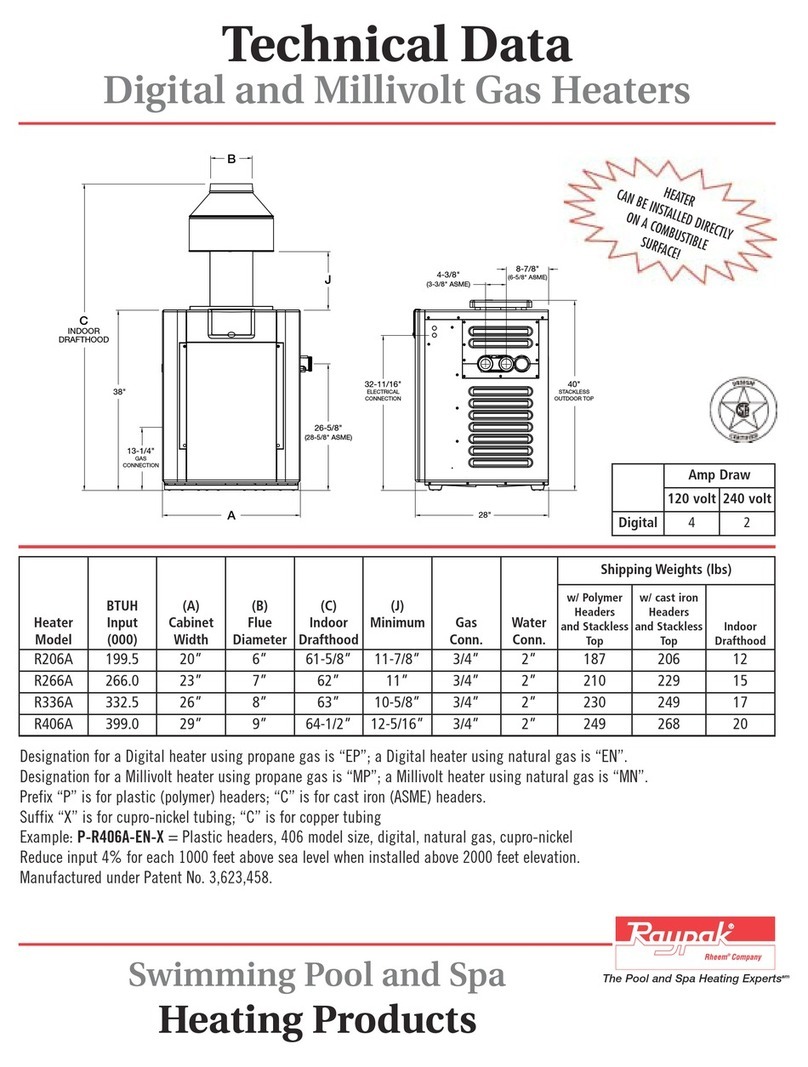 Raypak Digital and Millivolt Gas Heater Instruction manual